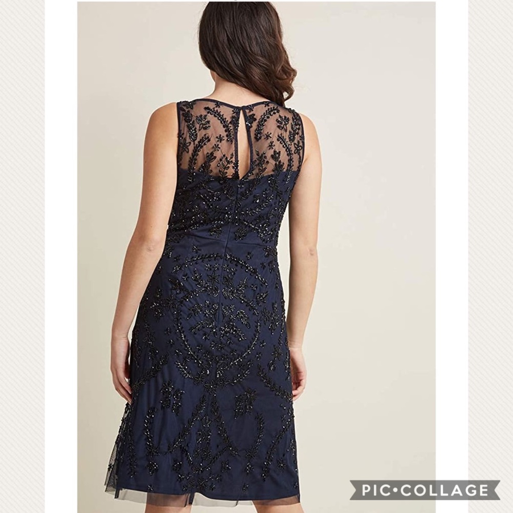 Adrianna-Papell beaded sleeveless cocktail dress - Picture 3 of 8